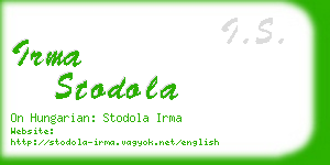 irma stodola business card